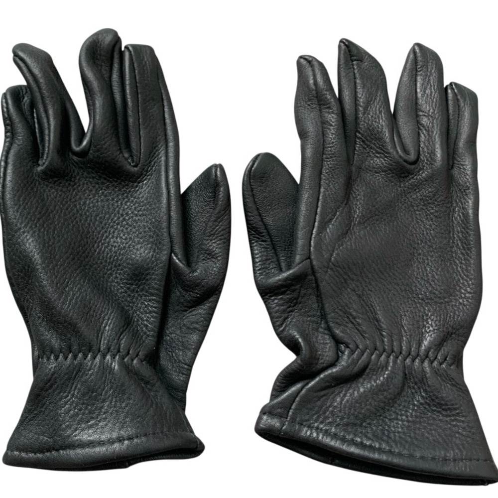 VINTAGE DEERSKIN BLACK LEATHER GLOVES LADIES SZ 6 MADE IN USA Luxury Leather